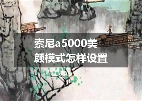索尼a5000美颜模式怎样设置