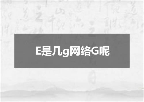E是几g网络G呢