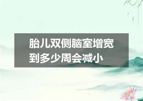 胎儿双侧脑室增宽到多少周会减小
