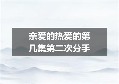 亲爱的热爱的第几集第二次分手