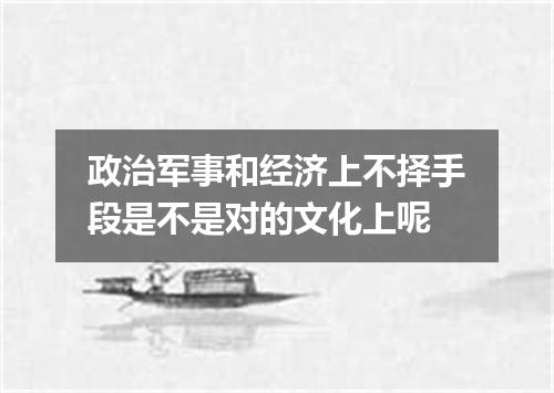 政治军事和经济上不择手段是不是对的文化上呢