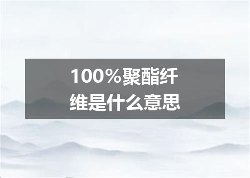 100％聚酯纤维是什么意思