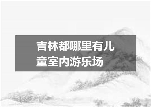 吉林都哪里有儿童室内游乐场