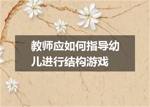 教师应如何指导幼儿进行结构游戏