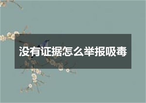 没有证据怎么举报吸毒