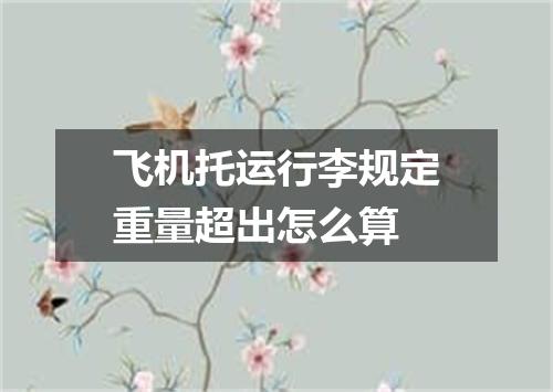 飞机托运行李规定重量超出怎么算