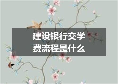 建设银行交学费流程是什么