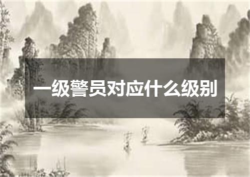 一级警员对应什么级别
