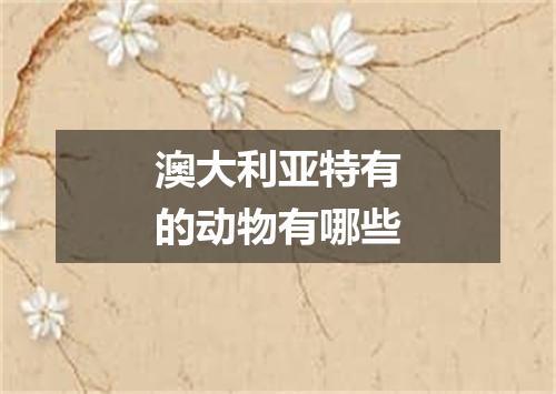 澳大利亚特有的动物有哪些