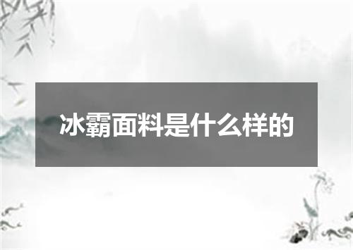 冰霸面料是什么样的