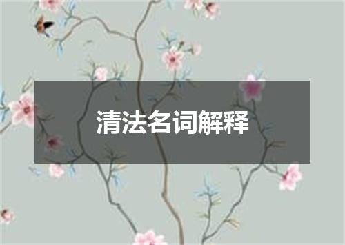 清法名词解释