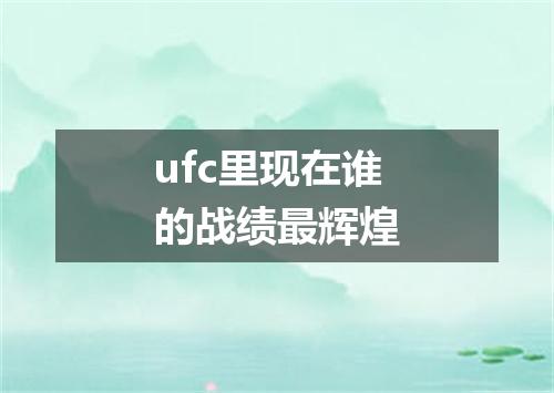 ufc里现在谁的战绩最辉煌
