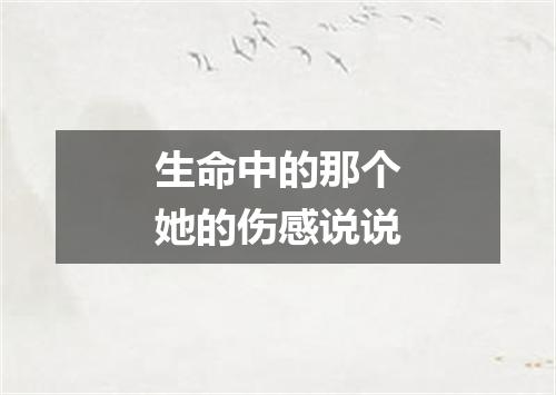 生命中的那个她的伤感说说