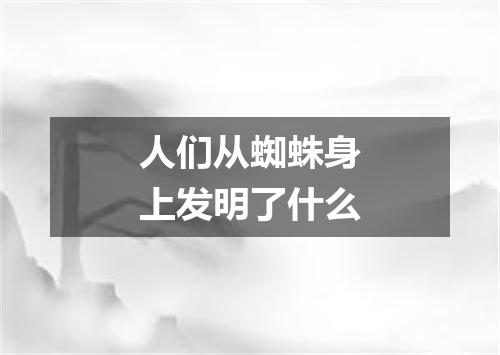 人们从蜘蛛身上发明了什么