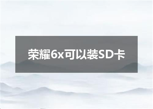 荣耀6x可以装SD卡