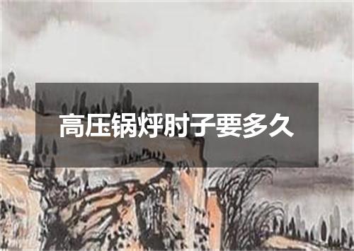 高压锅烀肘子要多久