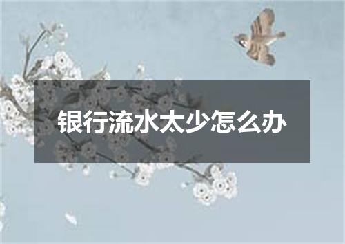 银行流水太少怎么办