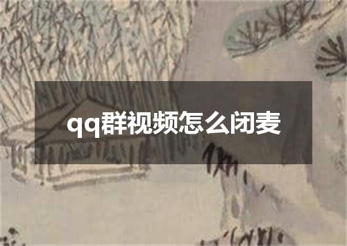 qq群视频怎么闭麦
