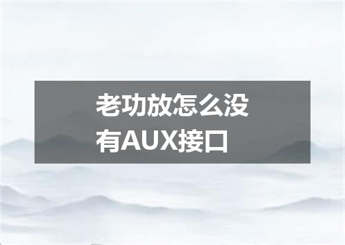 老功放怎么没有AUX接口