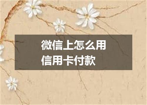 微信上怎么用信用卡付款