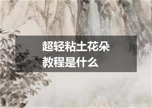 超轻粘土花朵教程是什么