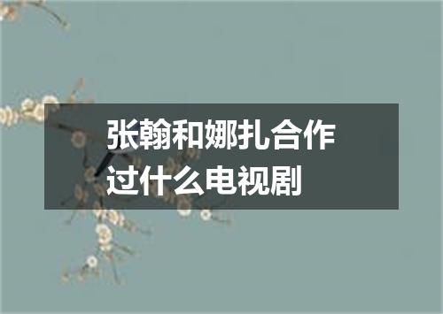 张翰和娜扎合作过什么电视剧