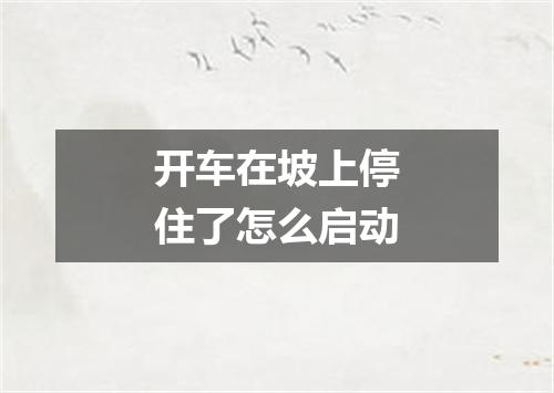 开车在坡上停住了怎么启动
