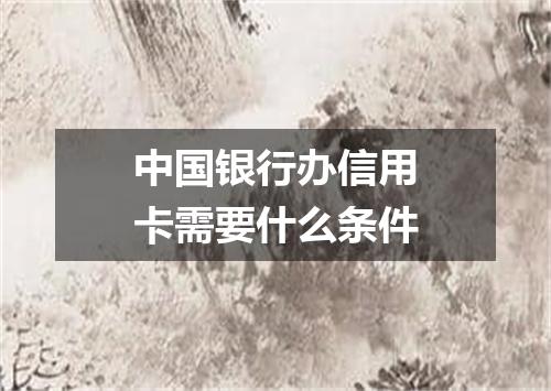 中国银行办信用卡需要什么条件