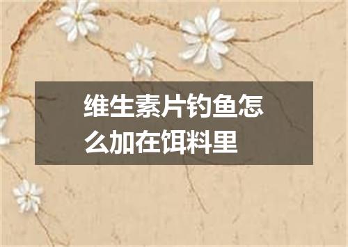 维生素片钓鱼怎么加在饵料里