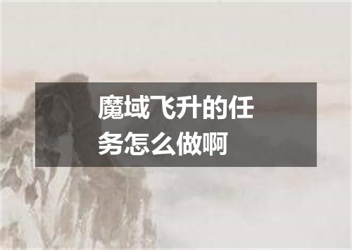 魔域飞升的任务怎么做啊