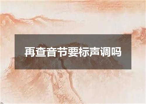 再查音节要标声调吗