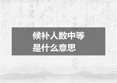 候补人数中等是什么意思