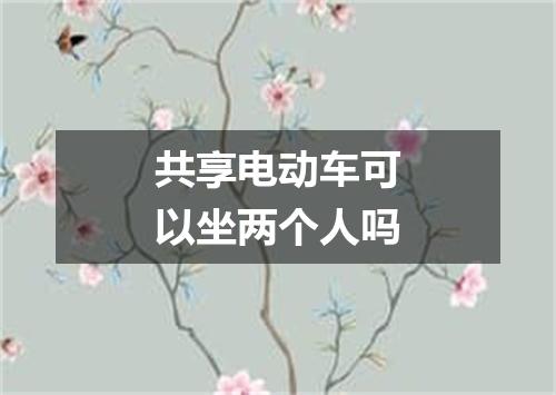 共享电动车可以坐两个人吗