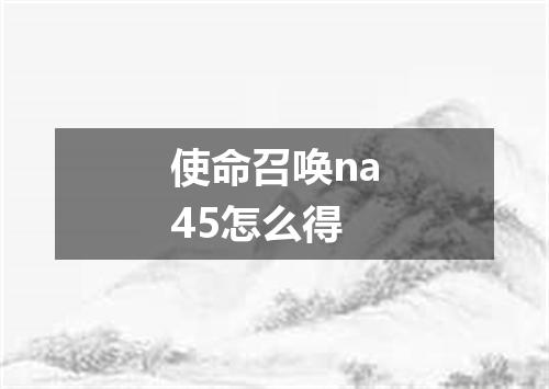 使命召唤na45怎么得