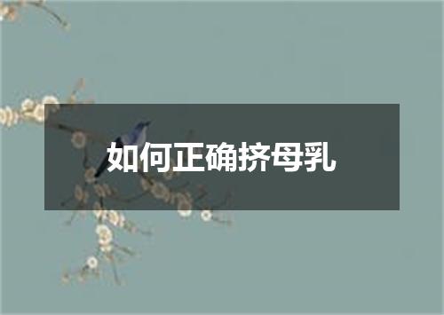 如何正确挤母乳