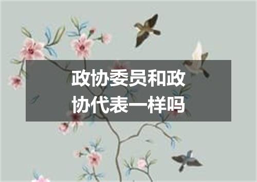 政协委员和政协代表一样吗