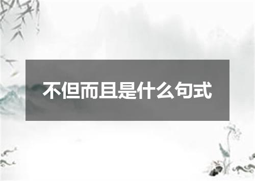 不但而且是什么句式