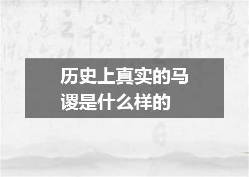 历史上真实的马谡是什么样的