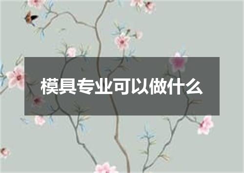 模具专业可以做什么