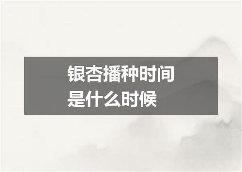 银杏播种时间是什么时候
