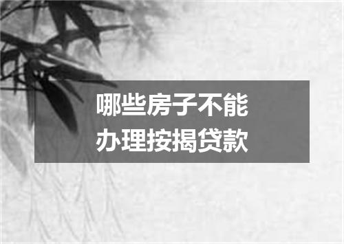 哪些房子不能办理按揭贷款