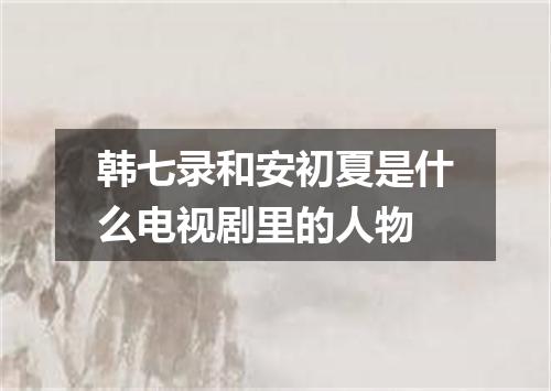 韩七录和安初夏是什么电视剧里的人物