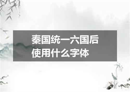 秦国统一六国后使用什么字体