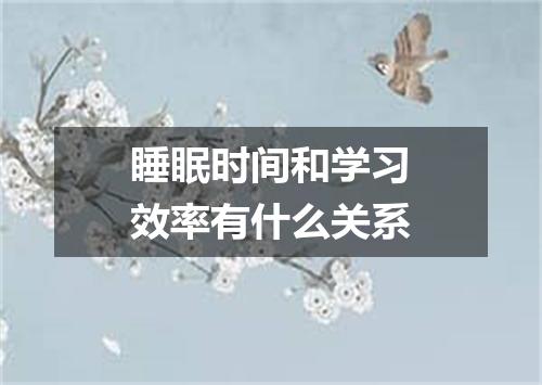睡眠时间和学习效率有什么关系
