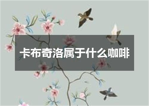 卡布奇洛属于什么咖啡