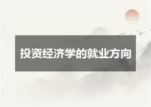 投资经济学的就业方向