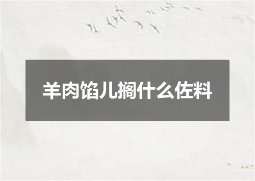 羊肉馅儿搁什么佐料