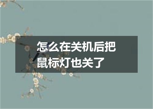 怎么在关机后把鼠标灯也关了