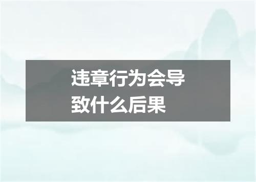 违章行为会导致什么后果
