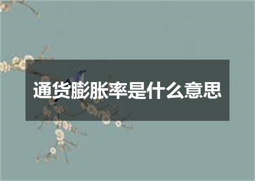 通货膨胀率是什么意思